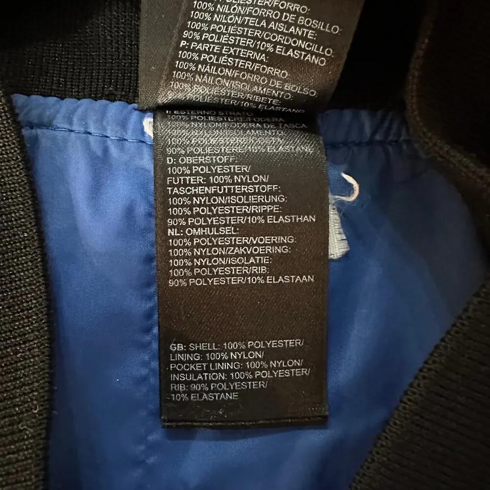 The North Face Mens Jester Bomber Jacket Blue Quilted Insulated Full Zip Small S